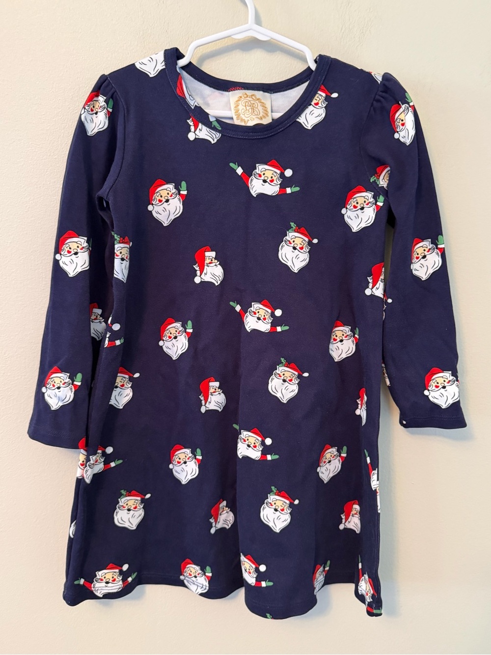 The Beaufort Bonnet Company Navy Santa Print Dress